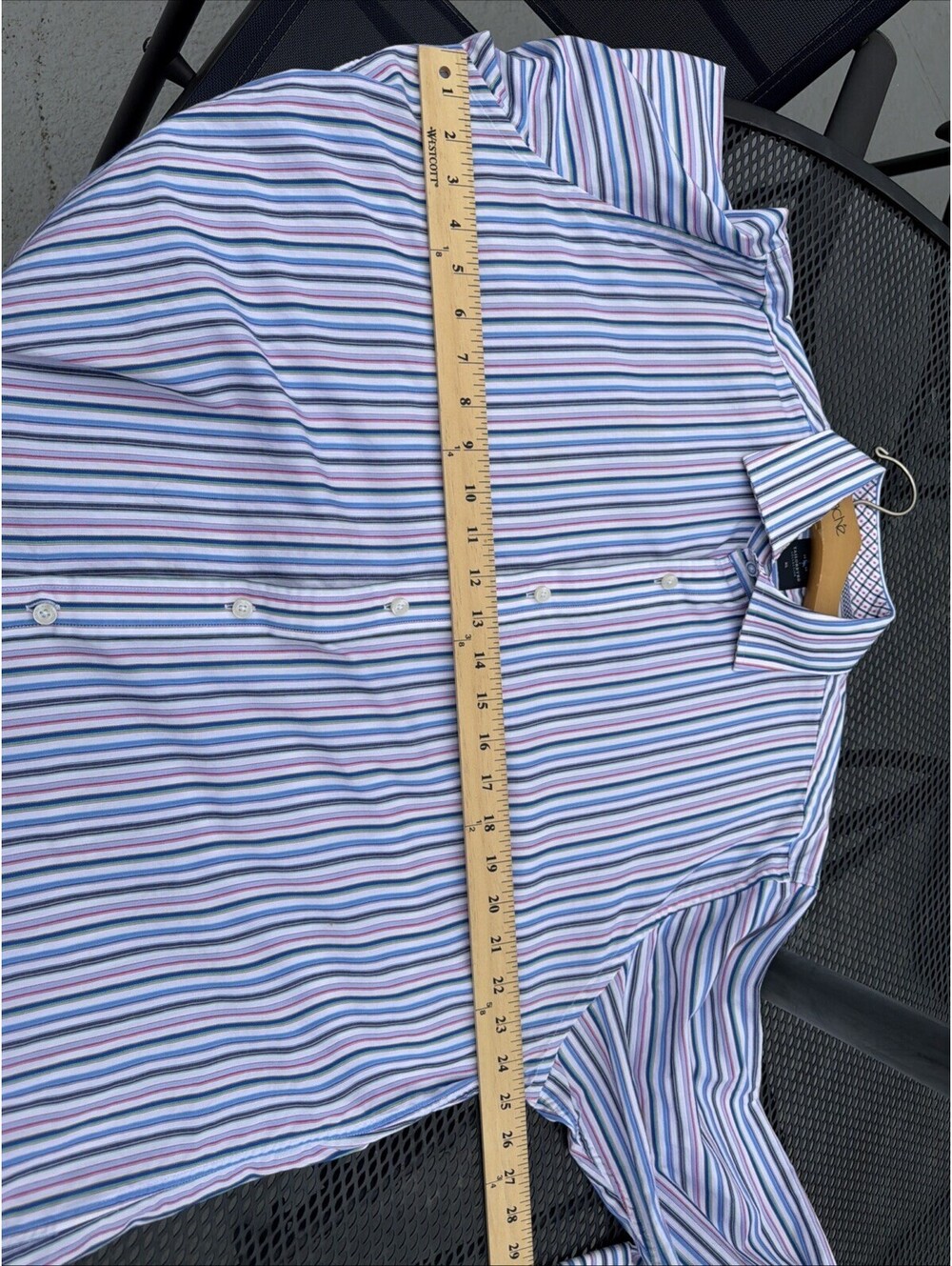 TAILORBYRD DESIGNER BUTTON UP DRESS SHIRT Mens XL Striped Colorful Flip Cuffs - Picture 7 of 9